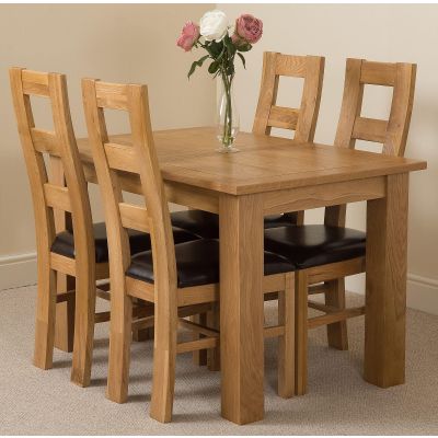 Hampton Dining Set With 6 Yale Chairs, Small Oak Extending Dining Table And Chairs