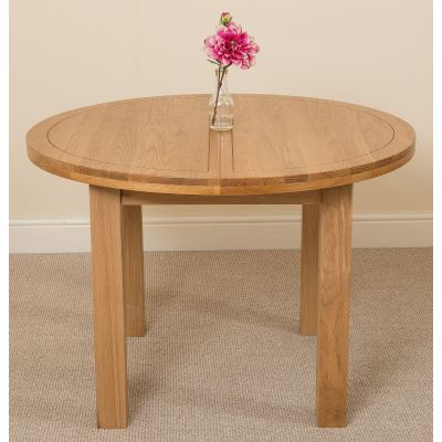 Edmonton 110 - 140cm Solid Oak Extendable Round Dining Table