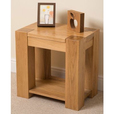 Kuba Solid Oak Lamp Table