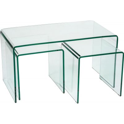 Modena Set of Coffee Tables | Clear Glass