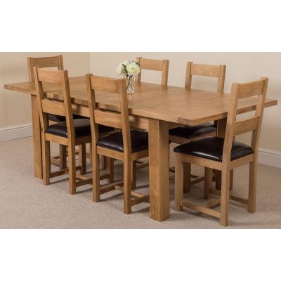 Seattle Oak Extending Dining Table and 6 Lincoln Oak Dining Chairs