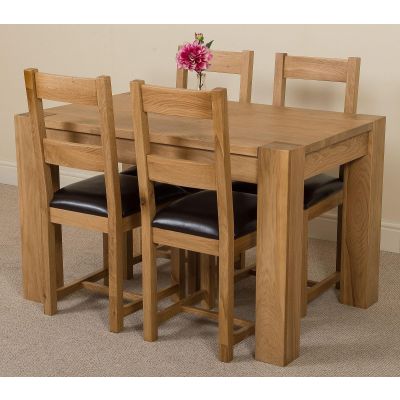 Kuba Small Oak Dining Table with 4 Lincoln Oak Chairs