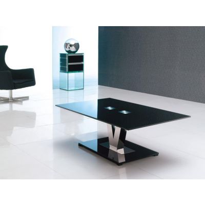 Vidal Glass Coffee Table | Black Glass