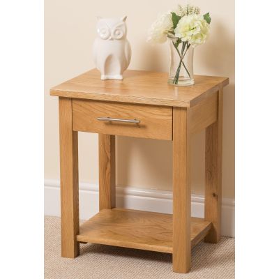 Oslo Solid Oak Lamp Table | 1 Drawer
