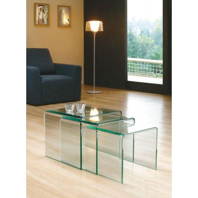 Milan Clear Glass Nest of Tables