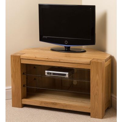 Kuba Solid Oak Corner TV Unit