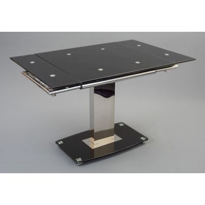 Enzo 80 - 120cm Small Extendable Black Glass Dining Table