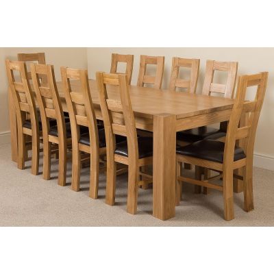 Kuba Extra Large Oak Dining Table with 10 Yale Oak Chairs