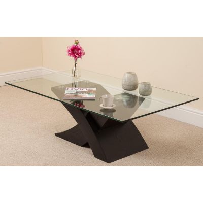 Milano Glass and Wood Coffee Table | Black Oak