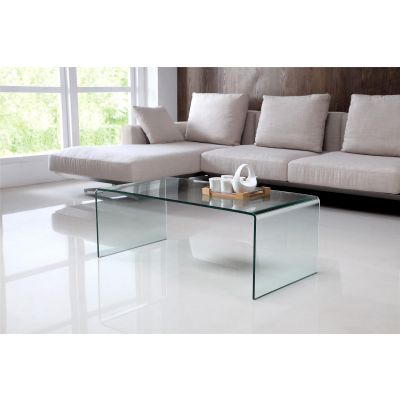 Nova Curved Glass Coffee Table | Clear Glass