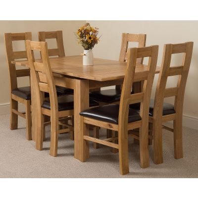 Richmond Small Extending Oak Dining Set with 6 Yale Oak Chairs