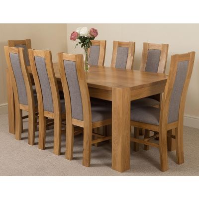 Kuba Large Oak Dining Table with 8 Stanford Oak Chairs