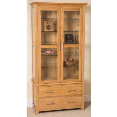 Oslo Solid Oak Display Cabinet