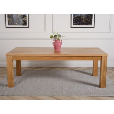 Dakota 222cm Chunky Extra Large Solid Oak Dining Table