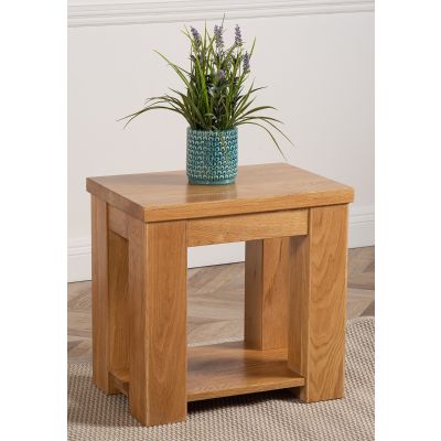 Dakota Chunky Solid Oak Lamp Table