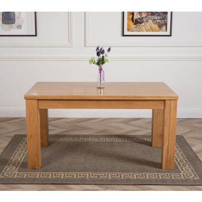 Dakota 152cm Chunky Medium Solid Oak Dining Table