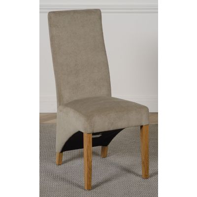 Lola Grey Fabric Dining Chair | Curved Back