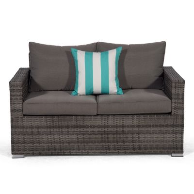 Sydney Rattan 2 Seat Sofa Loveseat - Grey