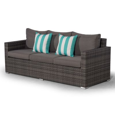 Sydney Rattan 3 Seat Sofa - Grey