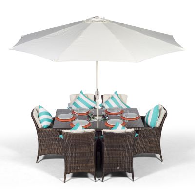 6 Seater Rattan Garden Furniture Dining Set