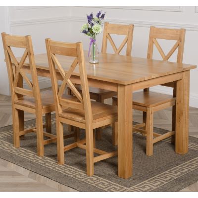 Oslo 150 x 90cm Medium Oak Dining Set with 4 Berkeley Oak Chairs