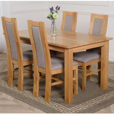 Oslo 150 x 90cm Medium Oak Dining Set with 4 Stanford Oak Chairs
