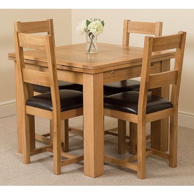Richmond Small Extending Oak Dining Set with 4 Lincoln Oak Chairs