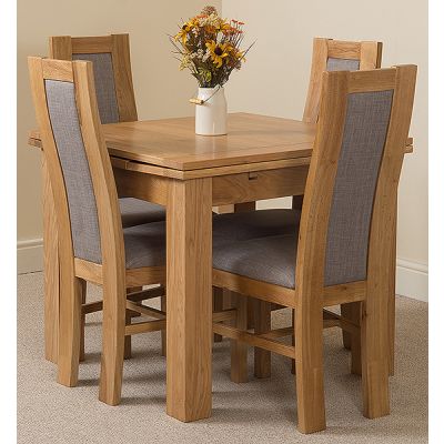 Richmond Small Extending Oak Dining Set with 4 Stanford Oak Chairs