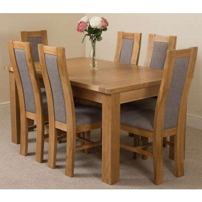 Seattle Oak Extending Dining Table and 6 Stanford Oak Dining Chairs