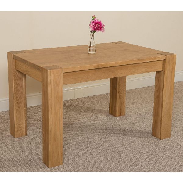 Kuba 125cm Chunky Small Oak Dining Table Oak Furniture King