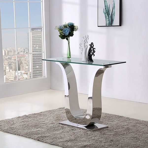 Alexandria Glass And Chrome Console Table Alexandria Glass And Chrome Console Table, Chrome And Glass Console Tables Uk