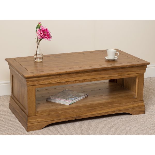 French Cau Coffee Table Oak Furniture King French Cau Coffee Table Oak, French Farmhouse Rustic Solid Oak Console Table