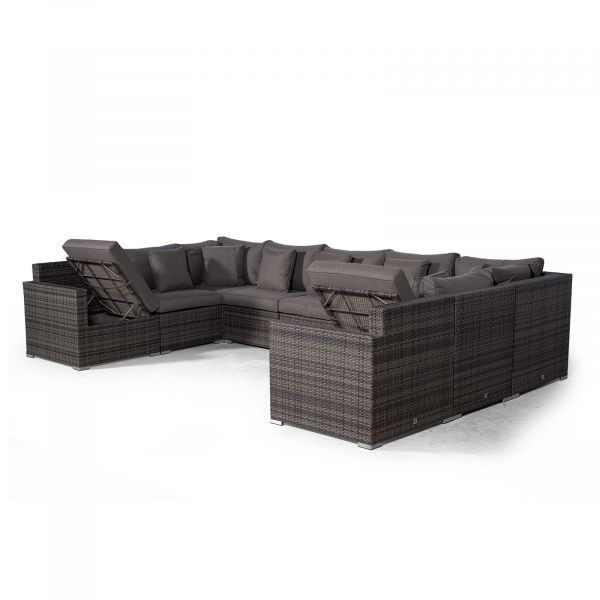 Havana Modular U Shaped 12 Seat Drinks Cooler Rattan