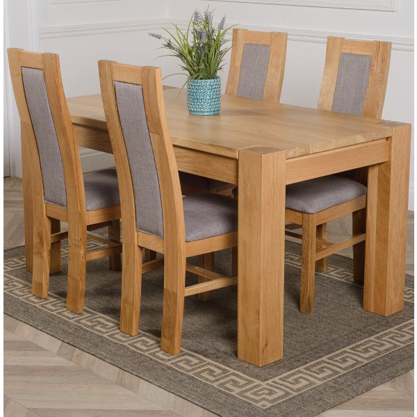 Kuba Medium Oak Dining Table With 4, Medium Oak Dining Room Set