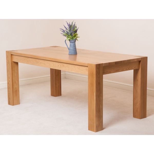 Kuba 180cm Chunky Large Oak Dining Table Oak Furniture King