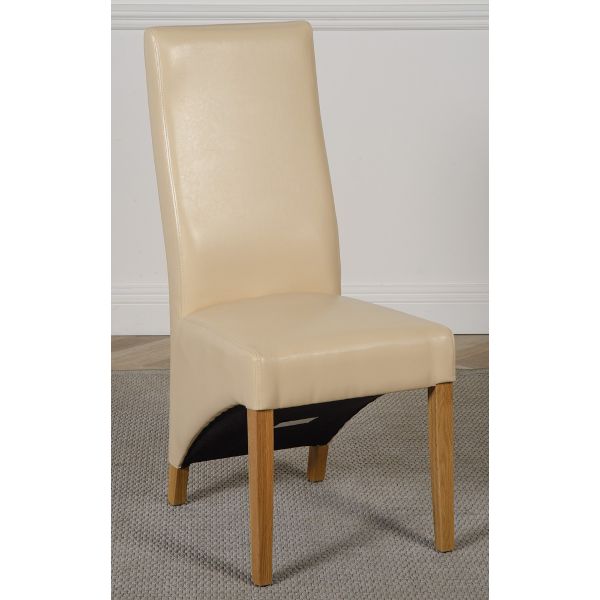 Lola Ivory Leather Dining Chair, Cream Leather Dining Chairs