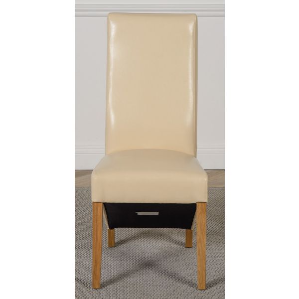 Lola Ivory Leather Dining Chair, Ivory Leather Dining Room Chairs
