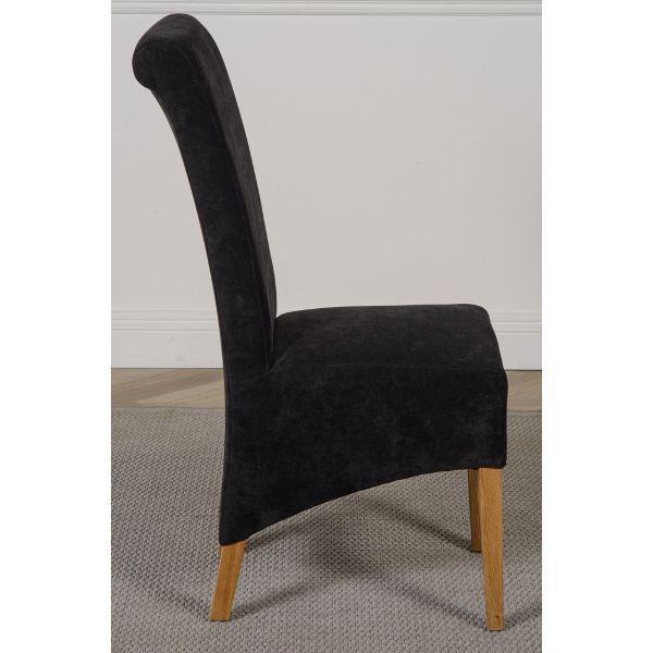 Montana Black Fabric Dining Chair, Black Fabric High Back Dining Chairs