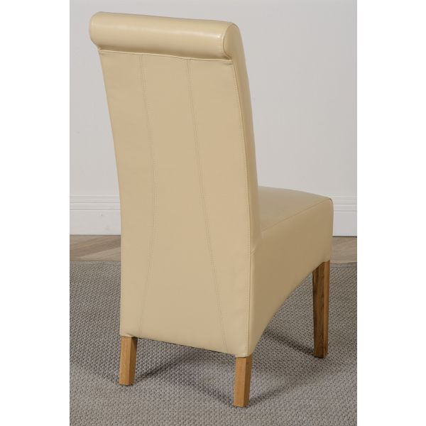 Montana Ivory Leather Dining Chair, Ivory Leather Dining Room Chairs