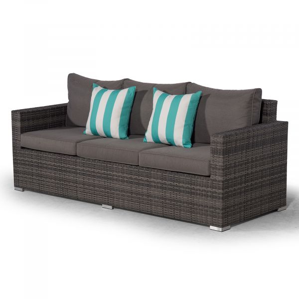 Sydney Rattan 3 Seat Sofa Grey, Nfusion Outdoor Furniture