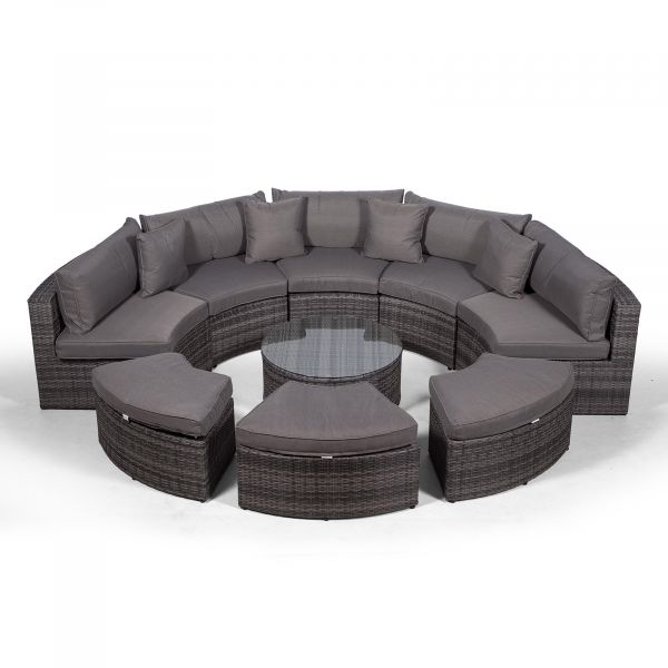 Monaco Rattan Garden Furniture Semi, Semi Circle Rattan Sofa Set