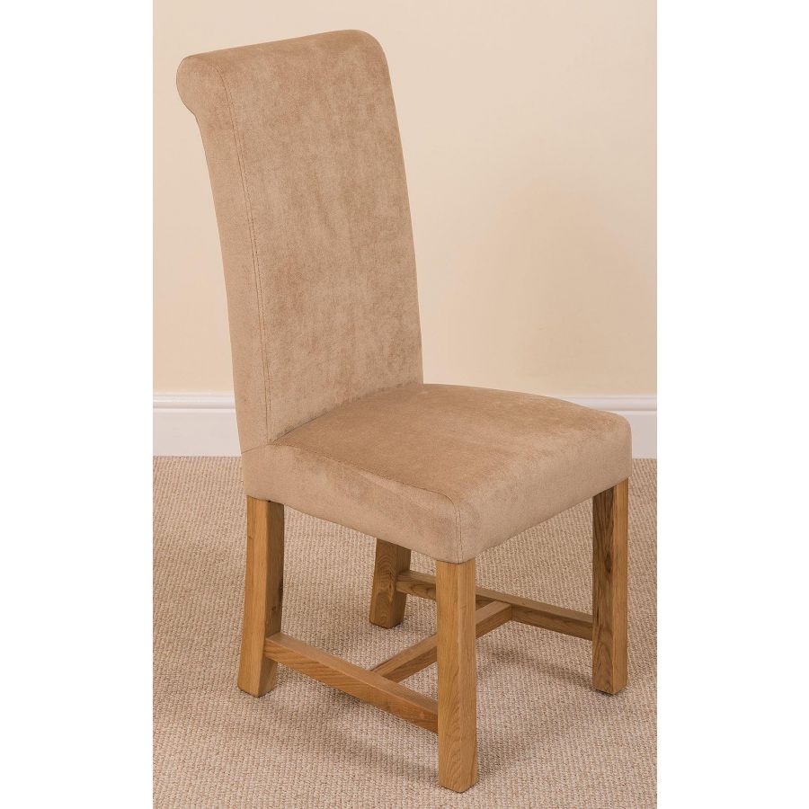 Seattle Oak Extending Dining Table and 4 Washington Beige Fabric Dining Chairs