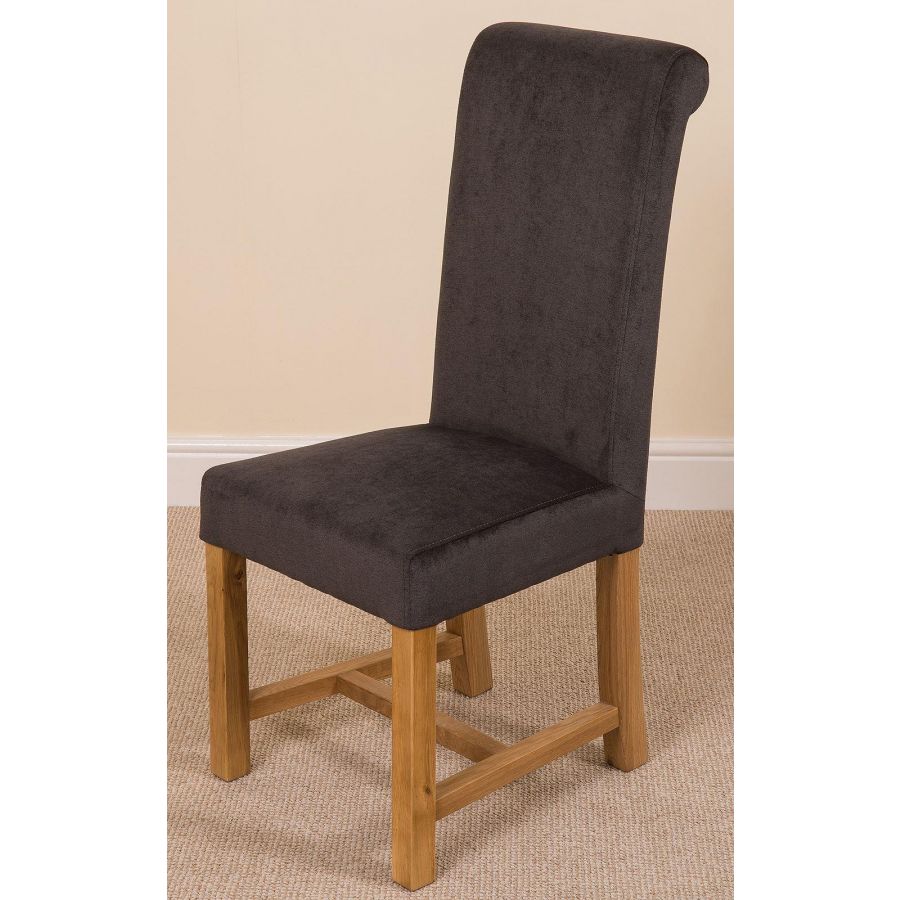 Seattle Oak Extending Dining Table and 4 Washington Dark Grey Fabric Dining Chairs