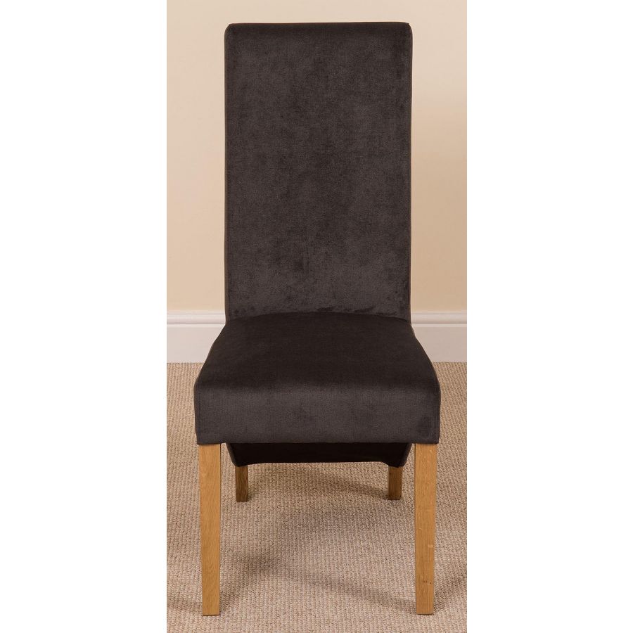 Seattle Oak Extending Dining Table and 4 Lola Dark Grey Fabric Dining Chairs