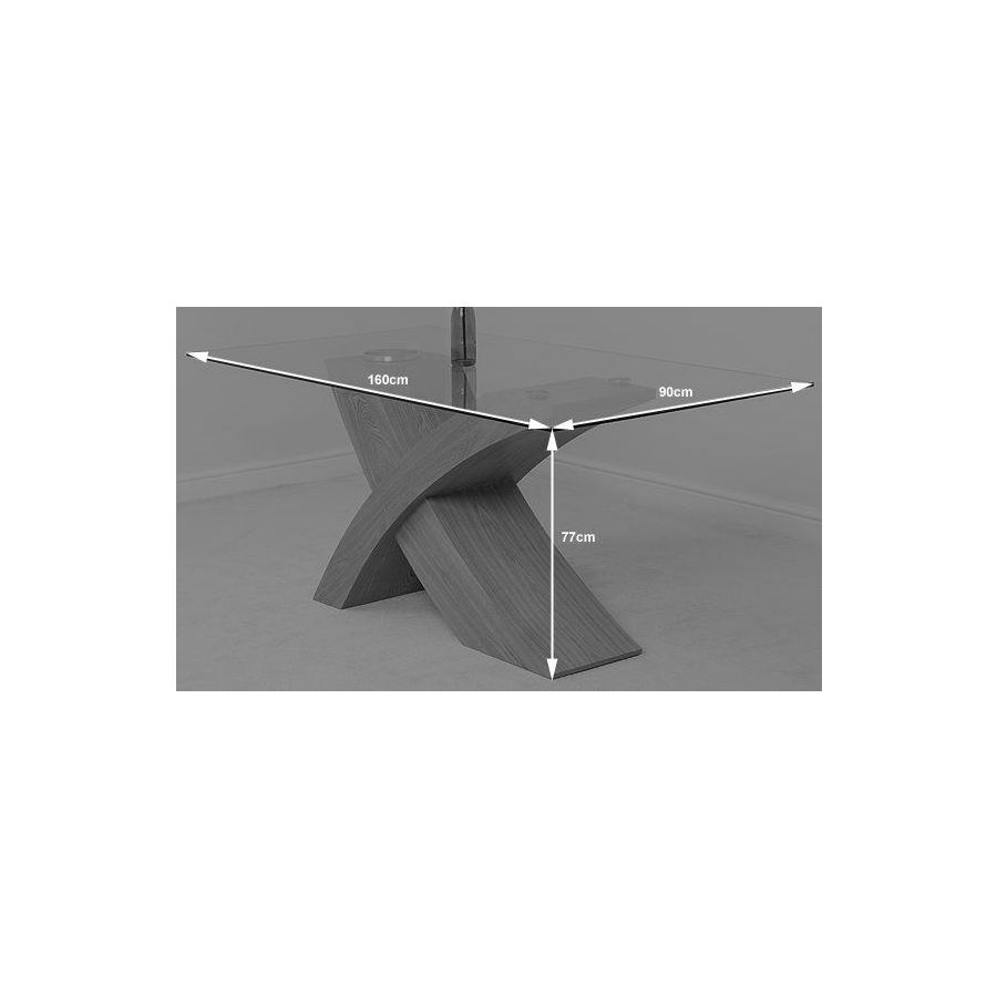 Valencia Oak Small Glass Dining Table & 4 Stanford Oak Chairs