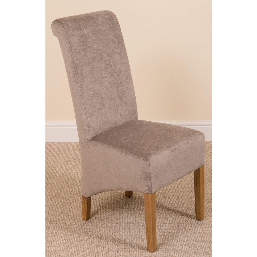 Seattle Oak Extending Dining Table and 4 Montana Grey Fabric Dining Chairs