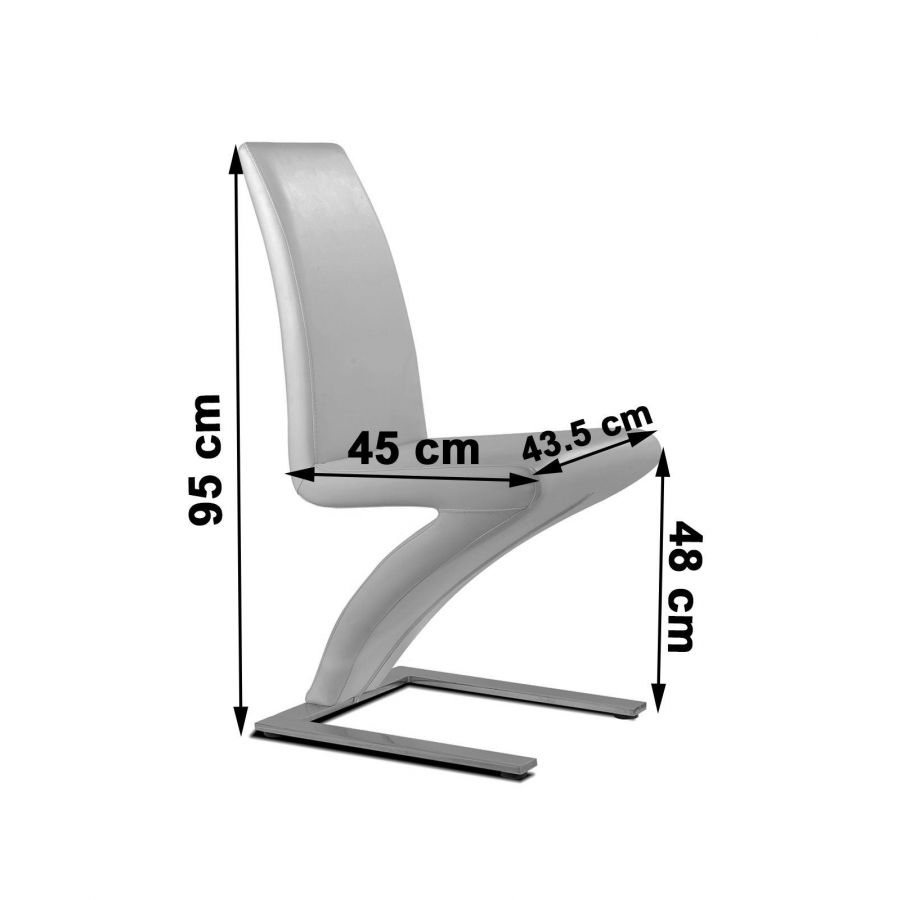 Zed Black Leather Dining Chair Cantilever Oak Furniture King