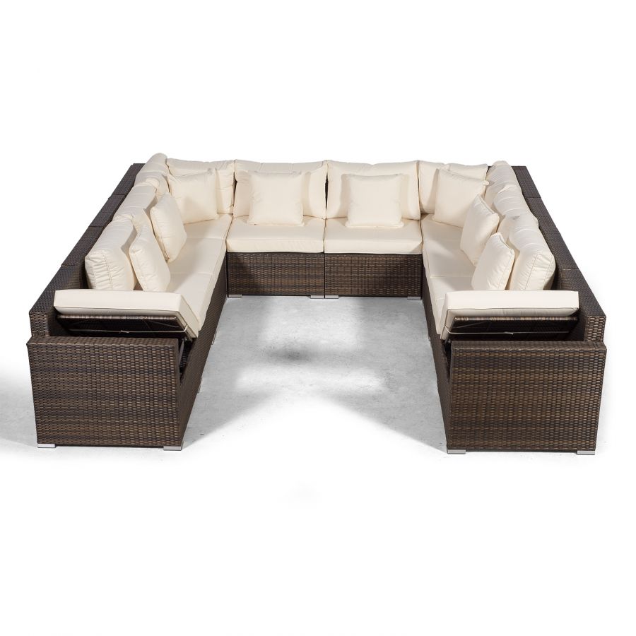 Havana Modular 11 Seat Rattan Conversation Set With Armchair