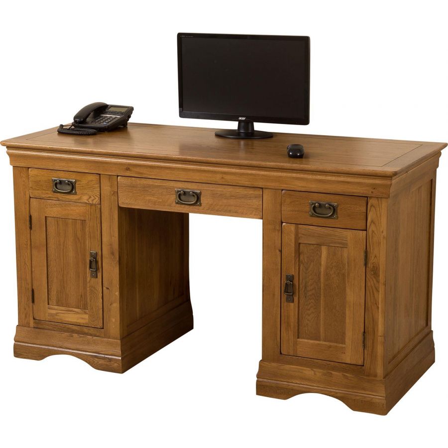 French Chateau Computer Oak Desk Free Uk Delivery