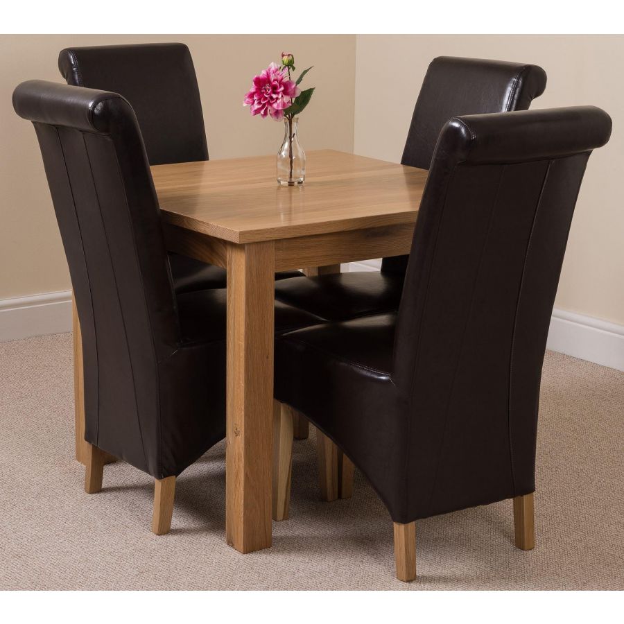 Oslo Small Square Oak Dining Set With 4 Montana Brown Leather Chairs Oak Furniture King Here's a chair the whole family will love. oak furniture king